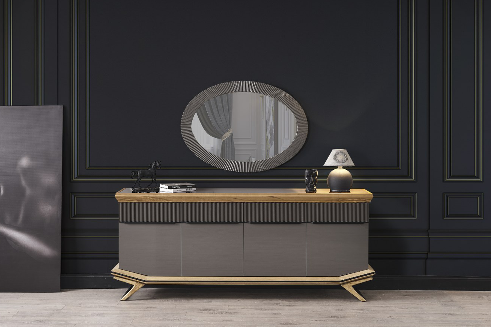 Grand Wooden Dining Room - Console
