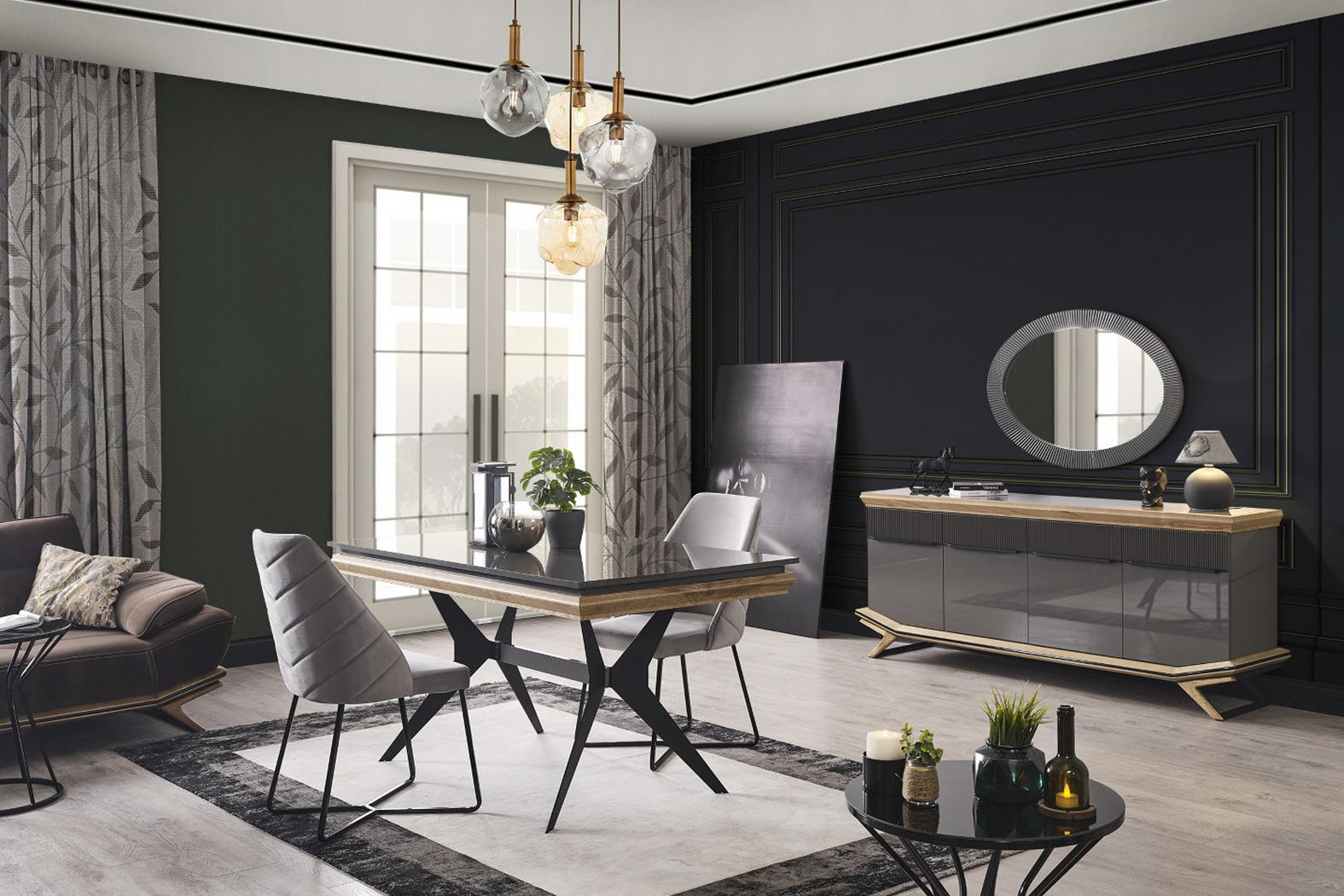 Grand Wooden Dining Room Set