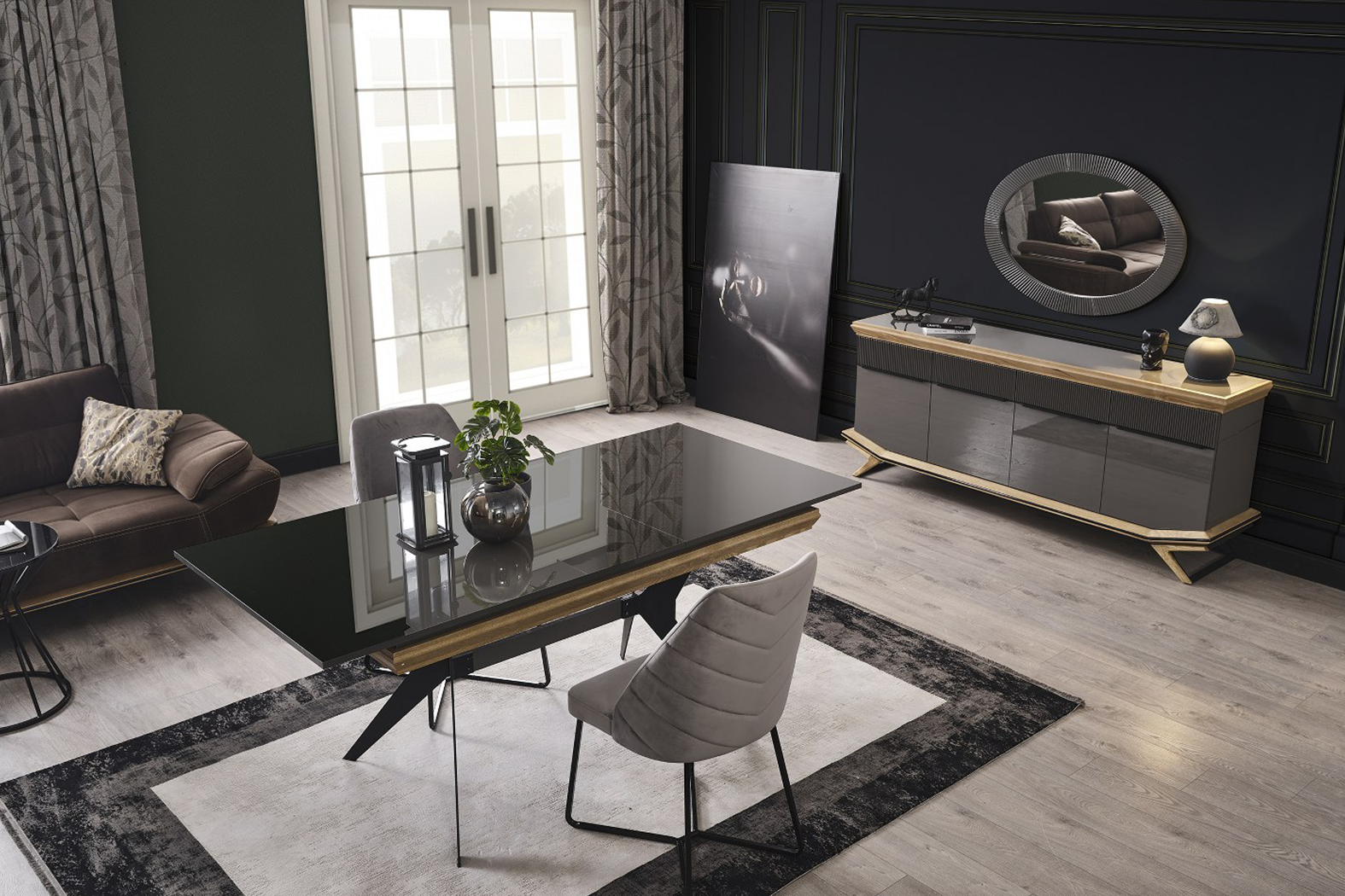 Grand Wooden Dining Room - Table & Chair