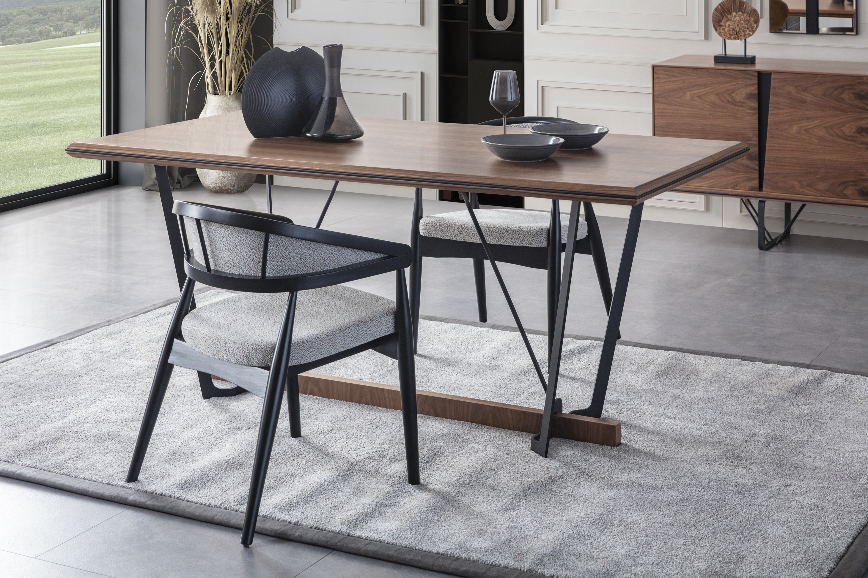 Lavinya Walnut Dining Room - Table & Chair