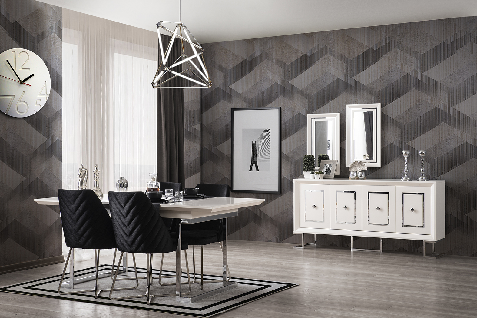 Berrak Silver Dining Room Set