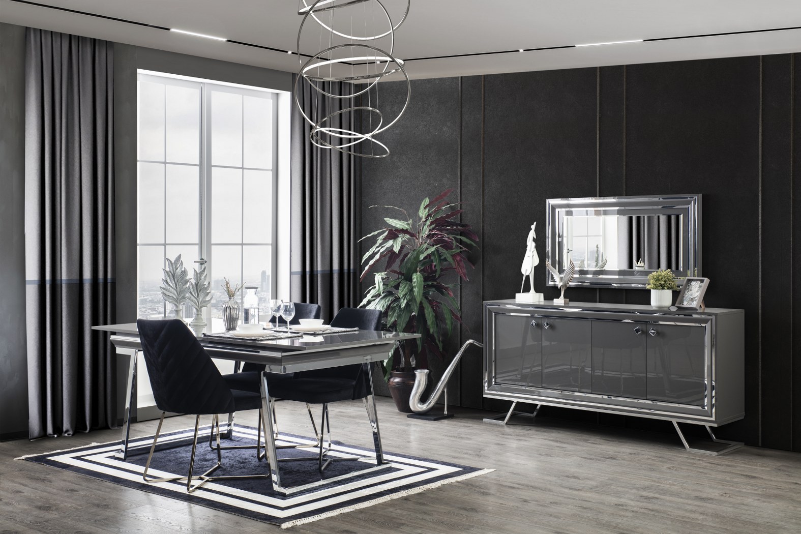 Asos Gray Dining Room Set